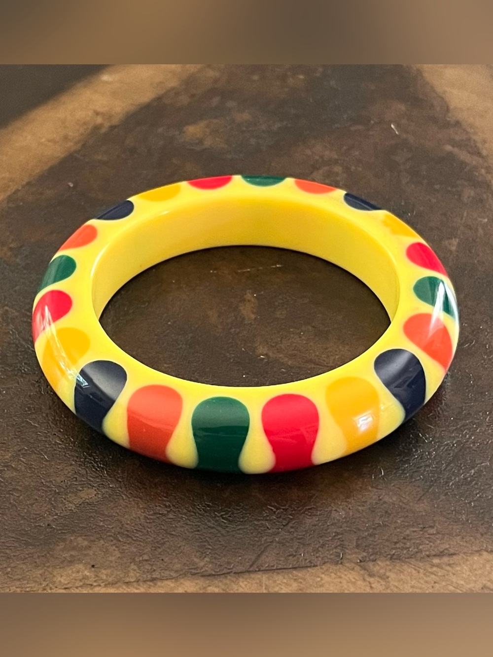 Vintage Resin Rainbow Bangle